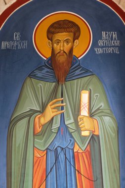 Ohri Aziz Naum, Makedonya'da Saint Naum Manastırı yakınlarındaki Balkanlar'ın Saint Paraskeva Kilisesi fresk