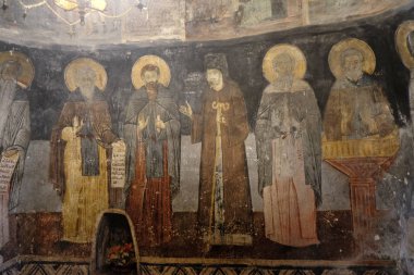 Makedonya'nın Ohri kenti yakınlarındaki Saint Naum Manastırı'ndaki Fresk