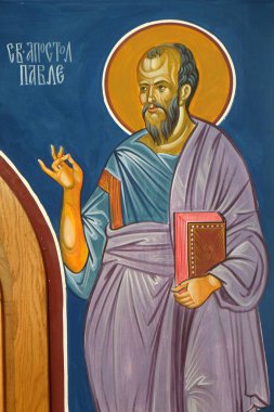 Havari Aziz Paul, Makedonya'da Ohri, Saint Naum Manastırı yakınlarındaki Balkanlar'ın Saint Paraskeva Kilisesi fresk