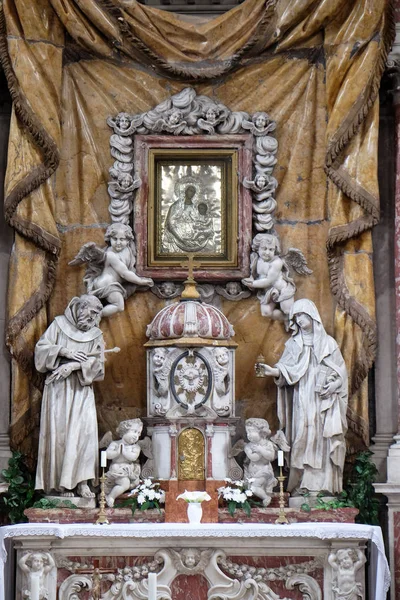 Alto Altar Iglesia Católica Santa Clara Kotor Montenegro — Foto de Stock