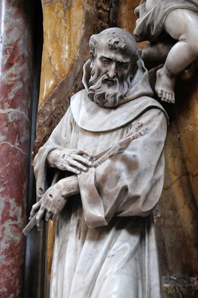 San Francesco Statua Sull Altare Maggiore Nella Chiesa Cattolica Santa — Foto Stock