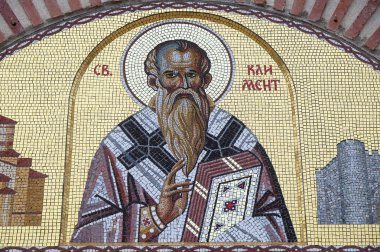 St. Clement, Ohri, Makedonya'daki St. Clement ve Saint Panteleimon kilisesinin girişinde mozaik