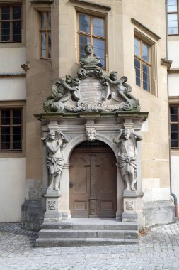 Rothenburg ob der Tauber'de süslü bir kapı, Almanya