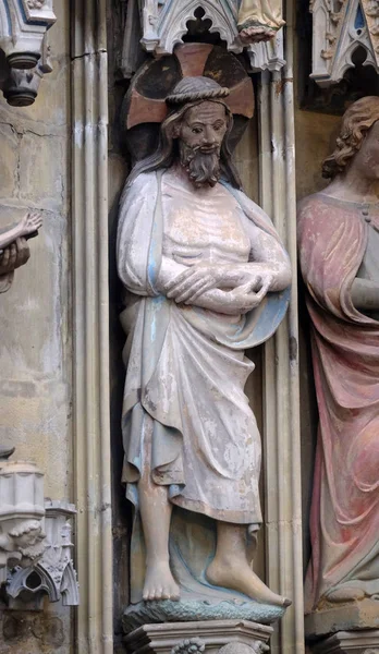 Cristo Statua Sul Tabernacolo Nella Chiesa San Giacomo Rothenburg Der — Foto Stock