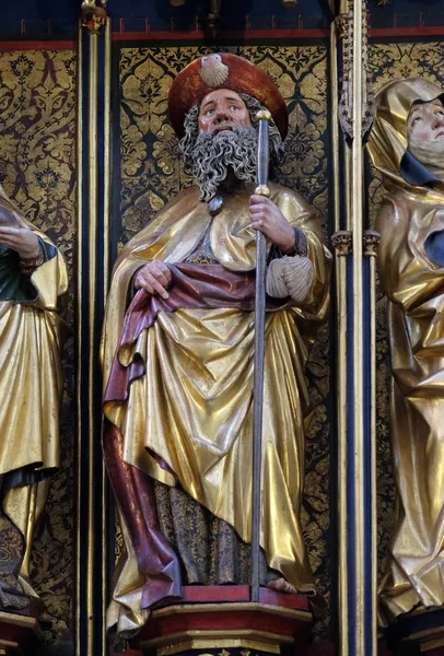 Sint Jakobus Twaalf Apostelen Altaar James Church Rothenburg Der Tauber — Stockfoto