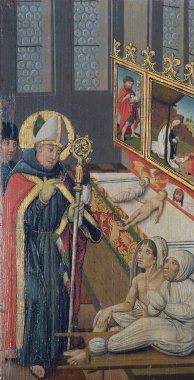 Louis, Rothenburg ob der Tauber, Almanya 'daki St. James Kilisesi' nde Toulouse Kilisesi 'nin mihrabında ölüleri diriltiyor.