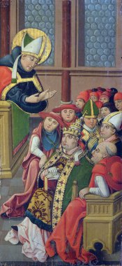 Louis Papa, Rothenburg ob der Tauber St James Kilisesi'nde Toulouse St Louis sunak bir vaaz veriyor, Almanya