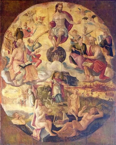 Giudizio Universale Pittura Nella Chiesa San Giacomo Rothenburg Der Tauber — Foto Stock