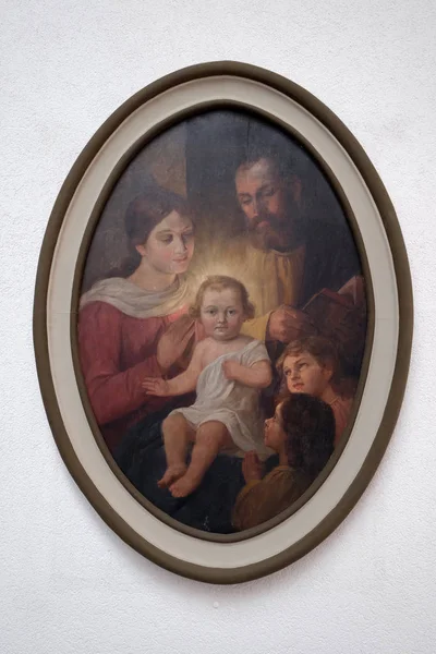 Sacra Famiglia Pala Altare Nella Chiesa Sant Agata Schmerlenbach Germania — Foto Stock