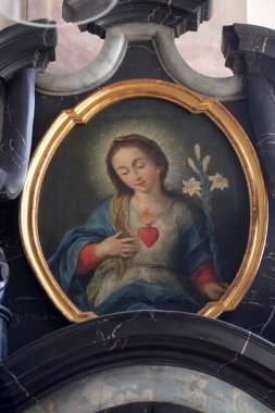 Immaculate Heart of Mary, altarpiece in the church of St. Agatha in Schmerlenbach, Germany clipart