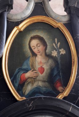 Immaculate Heart of Mary, altarpiece in the church of St. Agatha in Schmerlenbach, Germany clipart