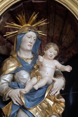 Saint Anne, Schmerlenbach St Agatha kilisesinde sunak heykeli, Almanya