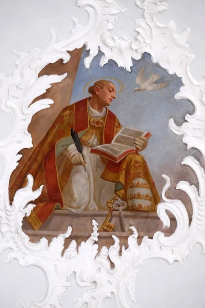 Saint Grégoire Grand Des Quatre Grands Pères Latins Fresque Dans — Photo
