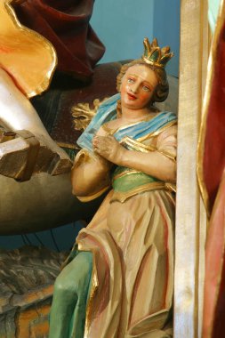 Hırvatistan 'ın Gornja Stubica kentindeki Aziz George kilisesinin mihrabındaki heykel