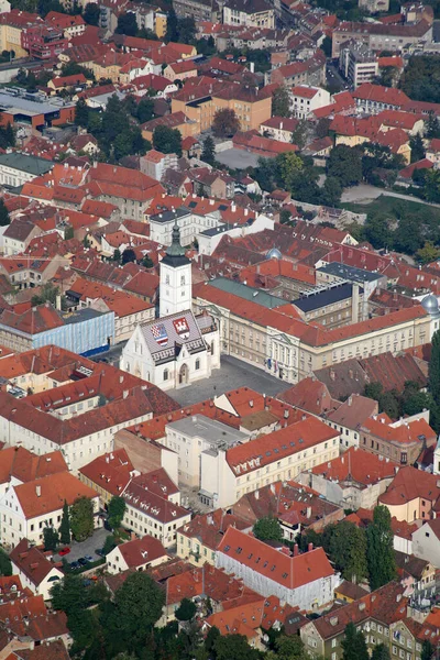 Záhřeb Panorama Kostelem Marka Záhřebu Chorvatsko — Stock fotografie