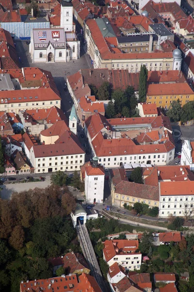 Панорама Старой Части Загреба Хорватия — стоковое фото