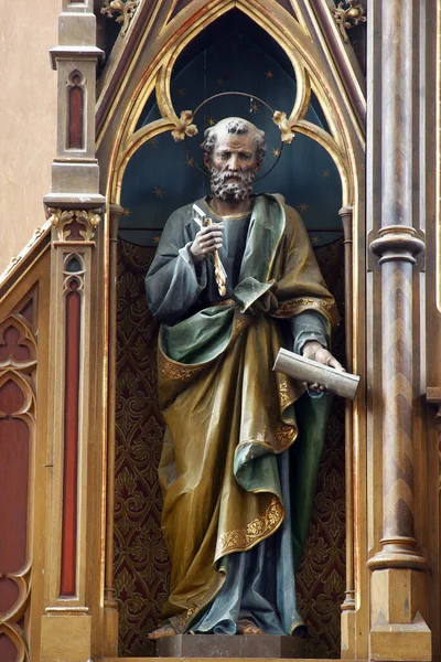 Estatua San Pedro Altar Mayor Iglesia Parroquial San Antonio Padua — Foto de Stock