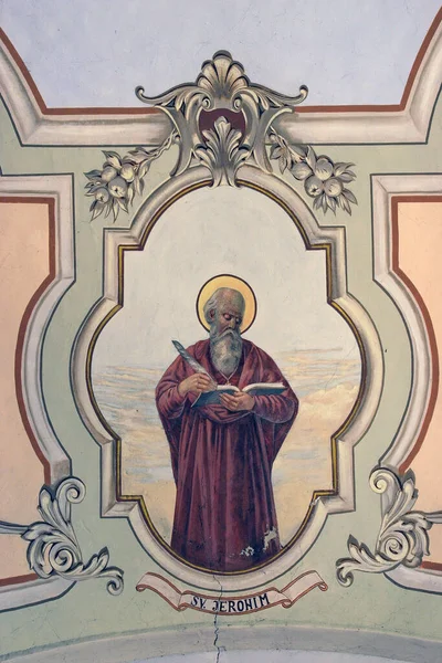 Jerome Fresco Vid Peterskyrkan Sveti Petar Orehovec Kroatien — Stockfoto