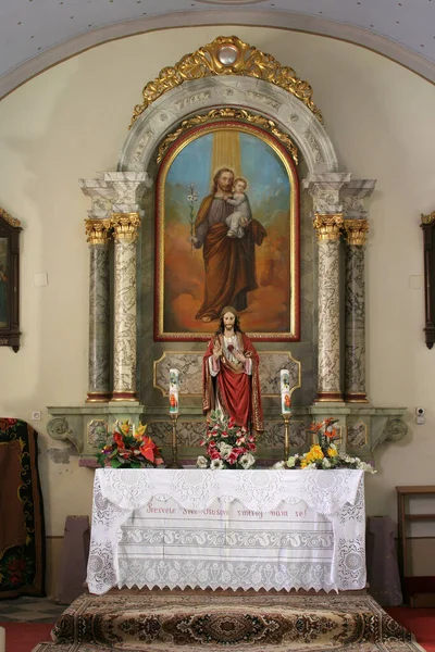 Altar San José Iglesia Visitación Virgen María Cirkvena Croacia — Foto de Stock