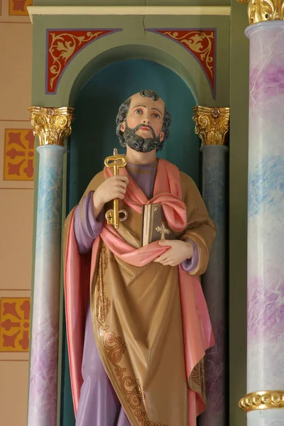 Petrus Staty Huvudaltaret Vid Johannes Döparens Kyrka Sveti Ivan Zabno — Stockfoto