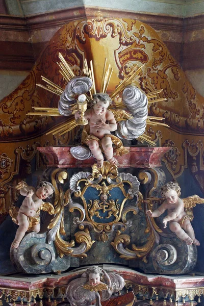 Engel Altar Des Heiligen Josef Der Barockkirche Unserer Lieben Frau — Stockfoto