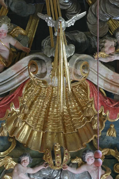 Duch Święty Ołtarz Główny Barokowym Kościele Matki Bożej Śnieżnej Belec — Zdjęcie stockowe