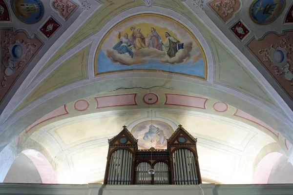Varhany Františkánském Kostele Zvěstování Panny Marie Klanjeci Chorvatsko — Stock fotografie