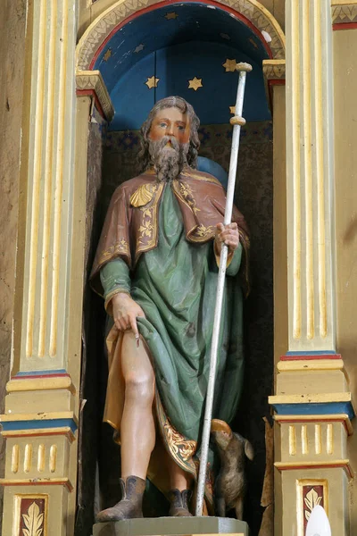 Santa Rocha Estátua Altar Imaculado Coração Maria Igreja Santa Ana — Fotografia de Stock