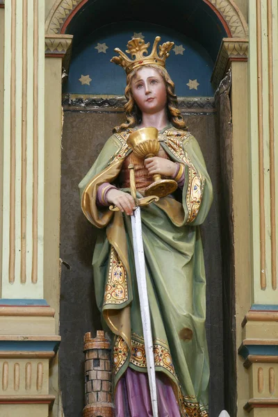 Heilige Barbara Herz Jesu Altar Der Kirche Anna Rozga Kroatien — Stockfoto