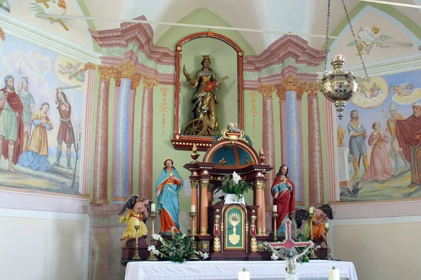 Altar Principal Igreja Santa Catarina Alexandria Zagorska Sela Croácia — Fotografia de Stock