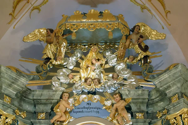 Educazione Della Vergine Maria Statua Sull Altare Madonna Addolorata Nella — Foto Stock