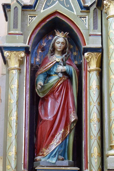 Estatua Santa Catalina Alejandría Altar San Antonio Padua Iglesia San — Foto de Stock