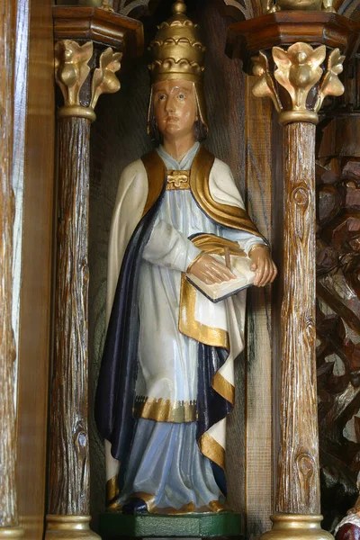 Sfântul Papă Grigorie Marea Statuie Altarul Principal Din Biserica Ecaterina — Fotografie, imagine de stoc