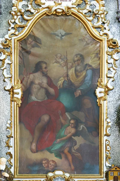 Holy Trinity Altarpiece Church Visitation Blessed Virgin Mary Gornji Draganec — Stock Photo, Image