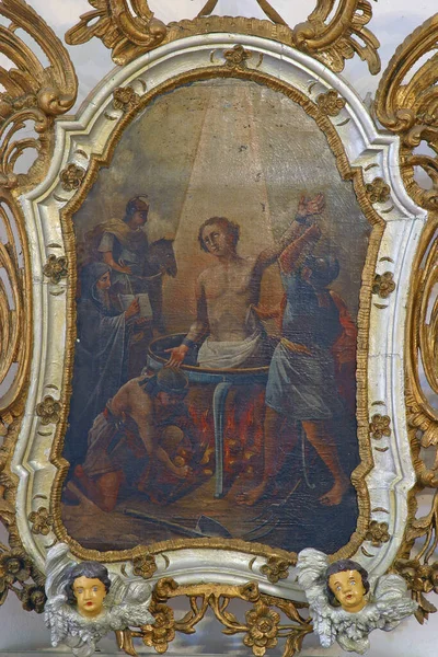 Алтарь Святого Вита Церкви Святого Стефана Протомученика Штефанье Хорватия — стоковое фото