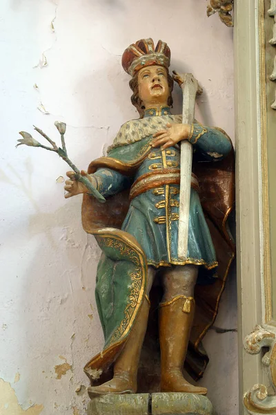 Estátua São Ladislau Altar Santo Estêvão Rei Igreja Santo Estêvão — Fotografia de Stock