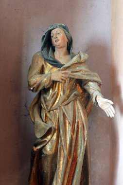 Aziz Elizabeth heykeli, Hırvatistan 'ın Taborsko kentindeki Bakire Meryem Kilisesi' nde Aziz Joseph mihrabına dikildi.