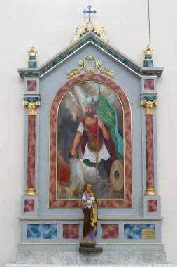 Hırvatistan 'ın Skakavac kentindeki St. Roch kilisesinde Aziz Florian sunağı