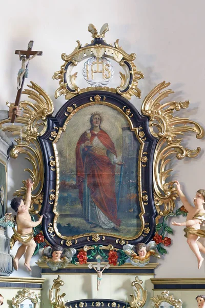 Altare Santa Barbara Nella Chiesa Santo Stefano Martire Stefanje Croazia — Foto Stock