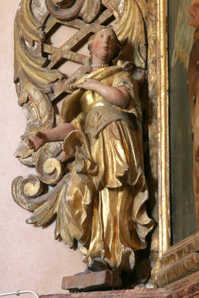 Estatua Santa Catalina Alejandría Sobre Altar Santa Bárbara Iglesia Asunción —  Fotos de Stock