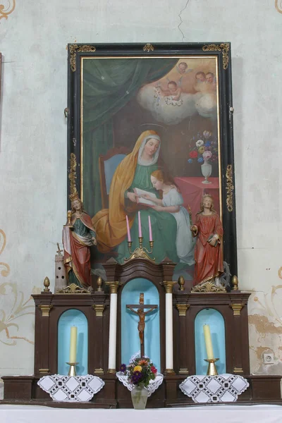 Oltář Anny Kostela Tří Králů Staré Plošici Chorvatsko — Stock fotografie