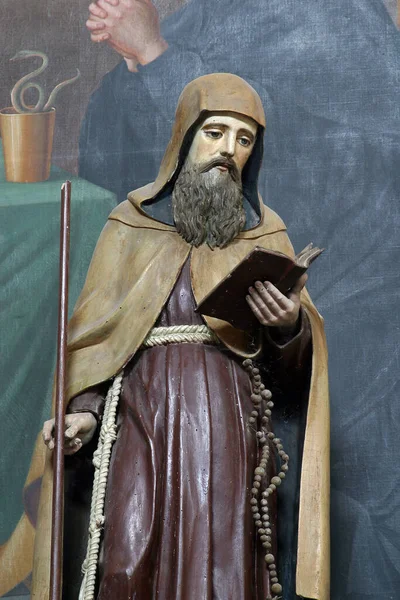 Sint Antonius Kluizenaar Standbeeld Het Altaar Van Sint Benedictus Kerk — Stockfoto