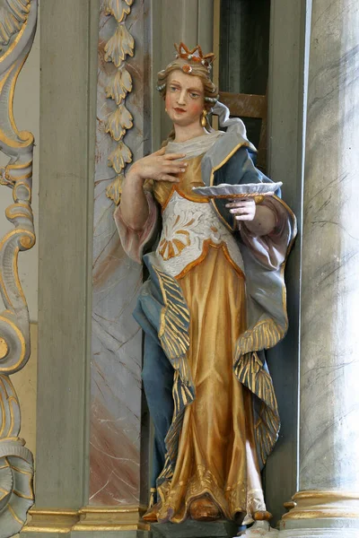 Statue Sainte Lucie Sur Autel Principal Église Sainte Catherine Alexandrie — Photo