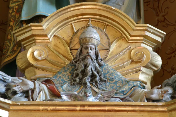 Θεός Πατέρας Άγαλμα Στον Κύριο Βωμό Στην Εκκλησία Της Παναγίας — Φωτογραφία Αρχείου