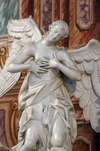 Engelsstatue Auf Dem Altar Der Kirche Katharina Von Alexandrien Zagreb — Stockfoto