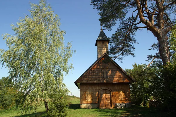 Kaplica Rocha Miejscowości Cvetkovic Brdo Chorwacja — Zdjęcie stockowe
