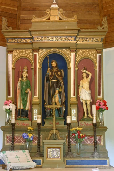 Main Altar Saint Roch Chapel Cvetkovic Brdo Croatia — Stock Photo, Image