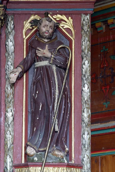 Estátua Santo António Eremita Altar Principal Capela Santo António Pádua — Fotografia de Stock