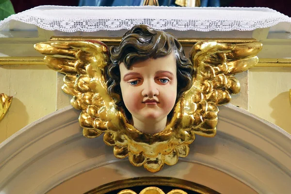 Ангел Головному Вівтарі Парафіяльної Церкви Святого Миколая Донья Зеліна Хорватія — стокове фото