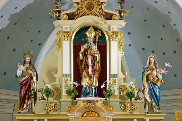 Altar Utama Gereja Paroki Santo Nikolas Donja Zelina Kroasia — Stok Foto
